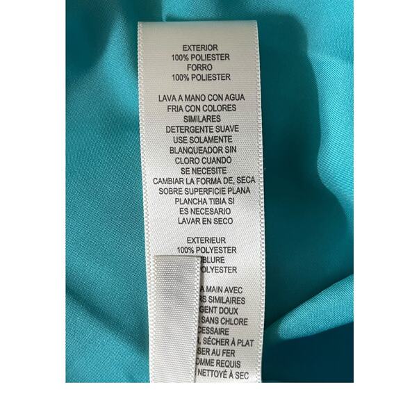 Eliza J Dress Tiered popover halter teal size 8 - Picture 10 of 10